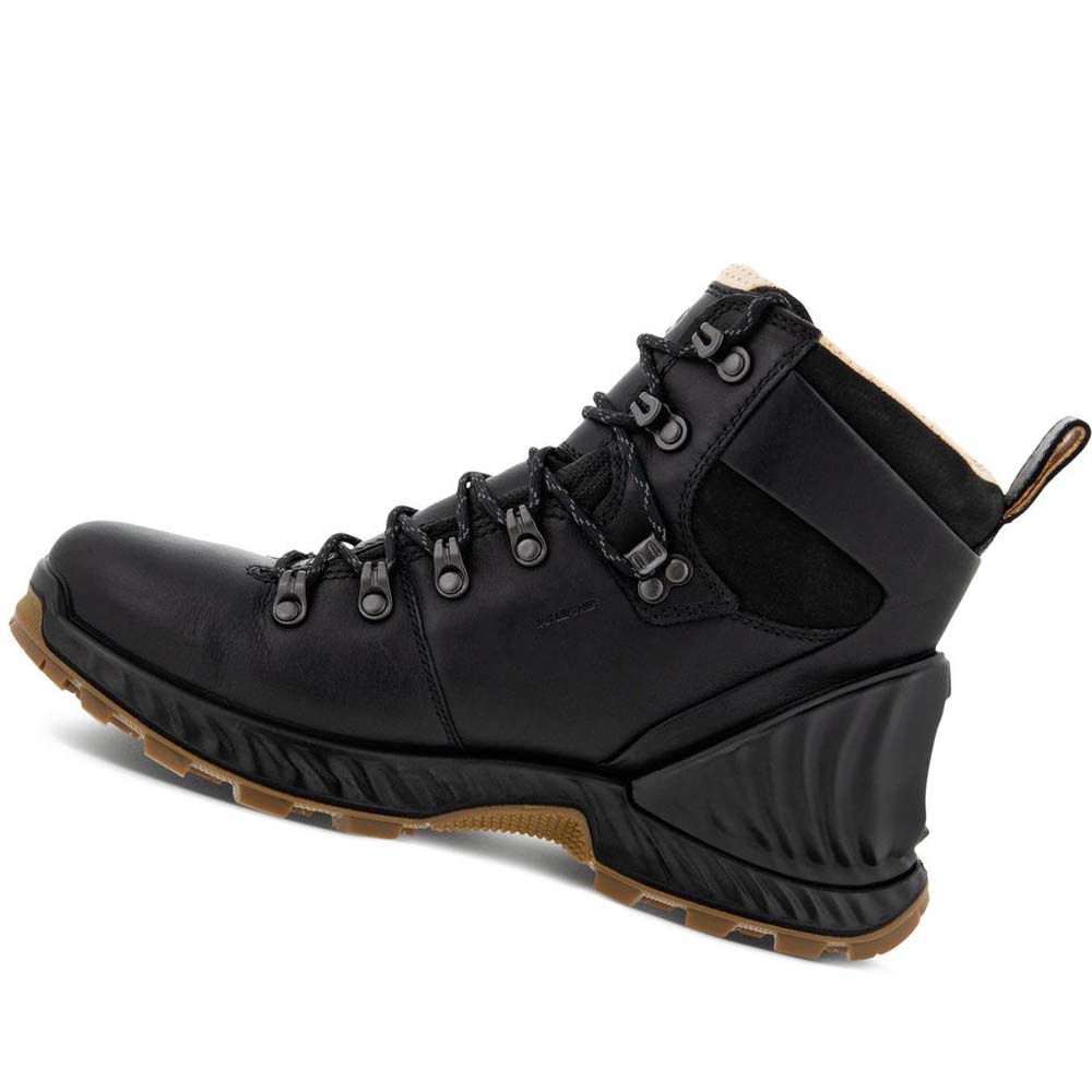 Men's Ecco Exohike Retro Hiker Boots Black | Canada 436LIS